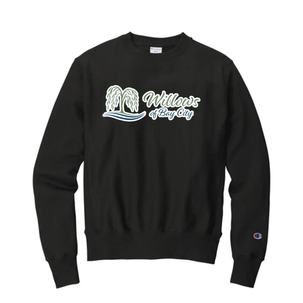 Champion® Reverse Weave® Black Crewneck Sweatshirt